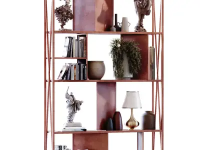 Modern shelf and rack set 788 Low-poly 3D model