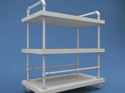 Modular 3D Bar cart 3D model