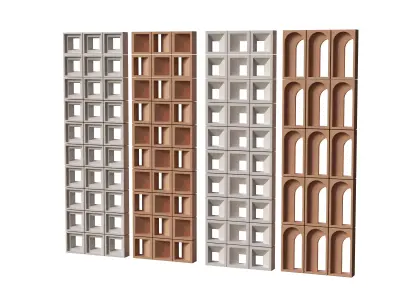 Brick Roster partitions wall 01 Low-poly 3D model