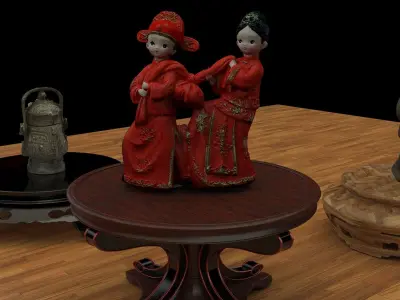  Chinese round display stand   3D model