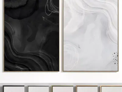 Plaster Two Photo Frame E-31 Low-poly 3D model