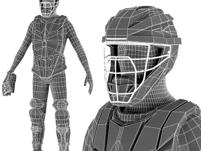 Baseball player clothes Low-poly 3D model