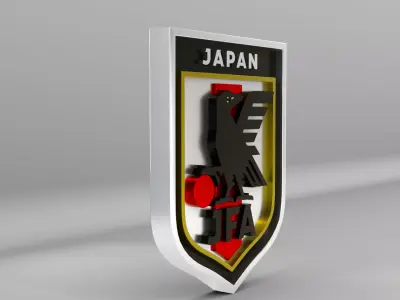 Japan National Soccer Team Logo 3D model