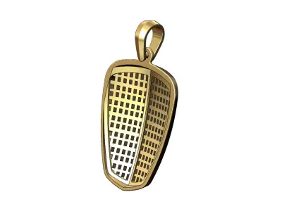 Vintage automotive grill pendant charm 3D print model