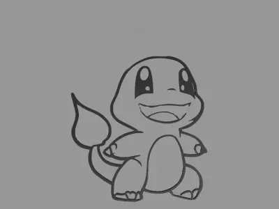 Charmander Wall Silhouette 02 3D print model