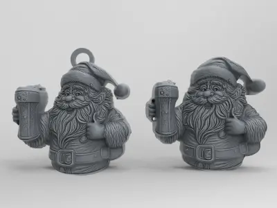 christmas fun sanda with beer  3D print model