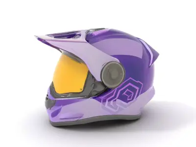 Vibrant Purple Helmet model pack Low-poly 3D model