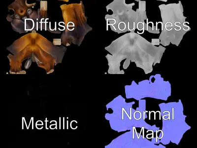 Majestic Bison D Model Pack for Wildlife Simulations Low-poly 3D model