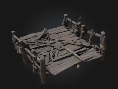 The Weathered Dock  A Quiet Echo of Coastal Life 3D model