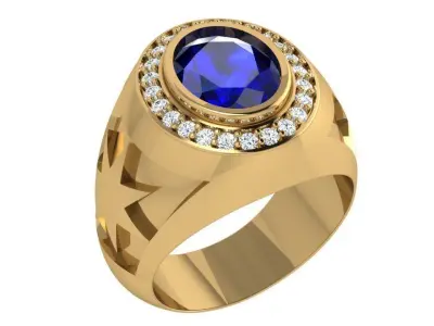 Oval Halo Engraving Ring 4352 3D print model