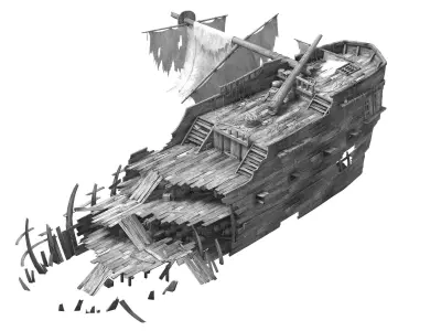 Game Gulf Shipwreck - Wreck 5 3D model
