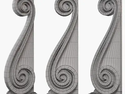 Ornate Corbel Bracket 3D model