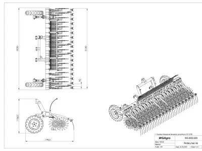 WG 0003 - Complete range of 3 rotary harrow 3D model