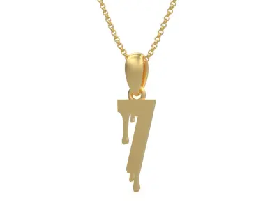 Model 1240 7 Bloody Terror Initial Number Pendant 3D print model