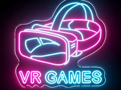 VR Games Neon Sign 3D model