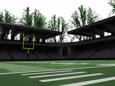 American football stadium Low-poly 3D model 13
