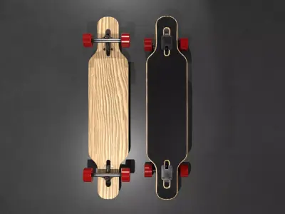 Longboard two longboards Low-poly 3D model