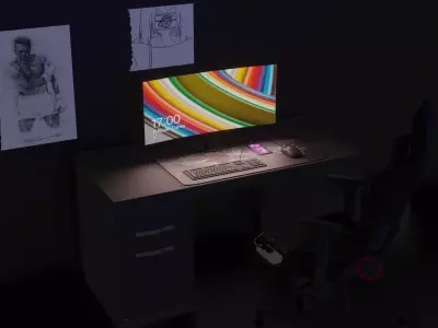 room scene  Low-poly 3D model