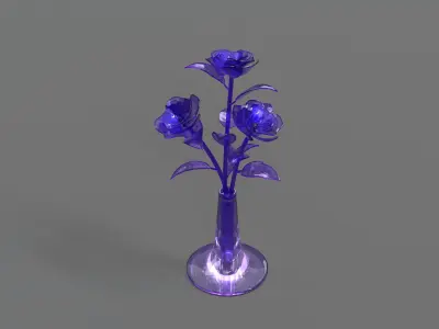 Glass Flower Showpiece Purple 3D model
