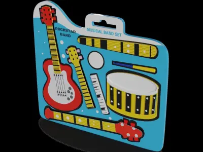 Cars and action games Musical Instrument Set Low-poly 3D model get