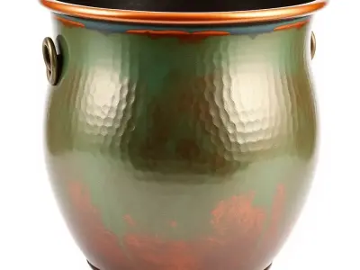 Antique Copper Planter model pack Low-poly 3D model