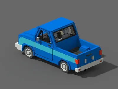 Voxel Pickup Low-poly 3D model