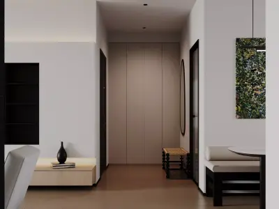 Modern living room dining room interior scenes 242 3D model