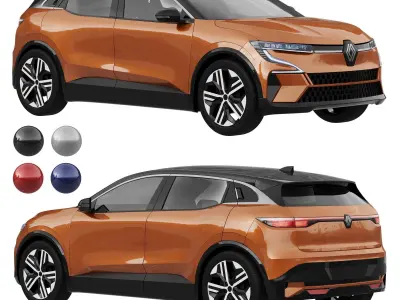 Mid poly cars set 1 Low-poly 3D model