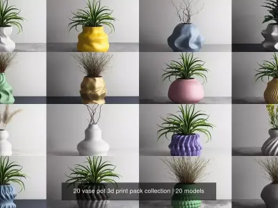 20 vase pot 3d print pack collection