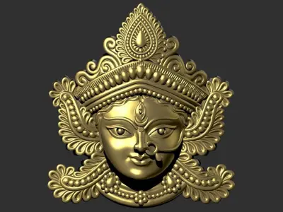 Durga Mata 2d solid 3D print model