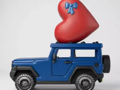 jeep wrangler big heart 3D print model
