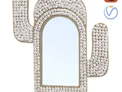 The Cactus Sea Shell Mirror White Bazar Bizar 3D model
