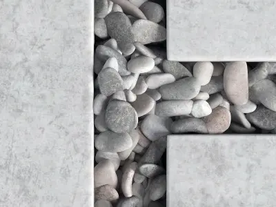Tile square pebble n8 low 3D model