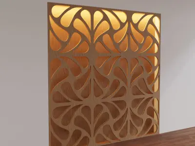 Decorative Wooden Wall Model 13 Low-poly 3D model