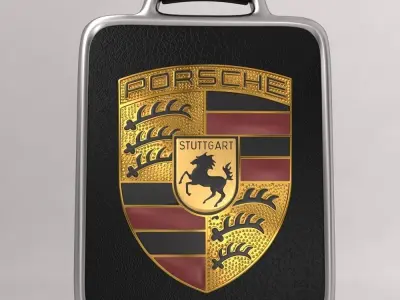 Porsche  car logo keychain 3d model  3D model