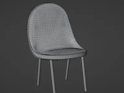 Dinining Chair Wood Gray Free 3D model
