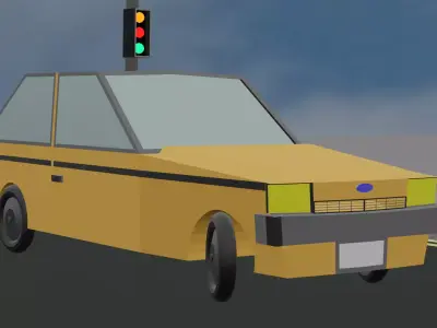 Low poly stylized Hatchback inspired by ford fiesta Low-poly 3D model