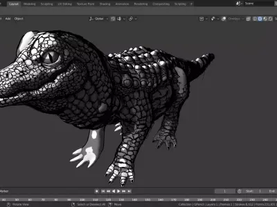 GREASE PENCIL crocodile 3D model