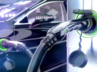 Electric Vehicle Charging Station animated 3d scene 3D model