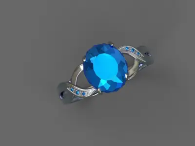 High-Quality 3D Ring Model Low-poly 3D model 14