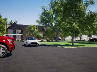 Moving to property in the country Low-poly 3D model