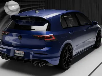 Volkswagen Golf R 2025 Low-poly 3D model