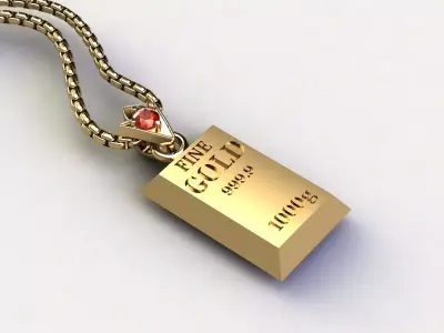 Gold 100 Percent Pendant  Free 3D model