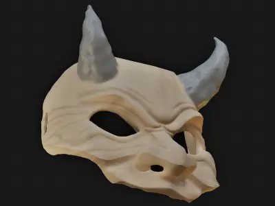 Oni Mask 9 Half Face  3D print model
