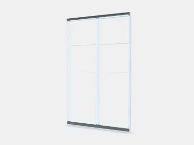 PAX Pair of sliding door frames w rail 3 Low-poly 3D model