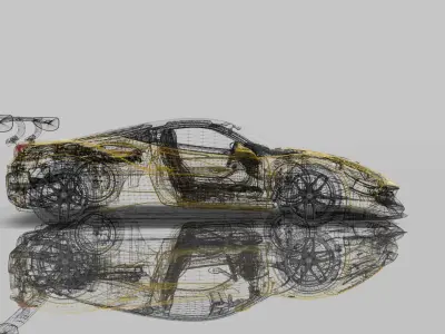Ferrari 488 GTO  Low-poly 3D model