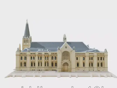 Santiago de Compostela Cathedral Architectural Model Low-poly 3D model