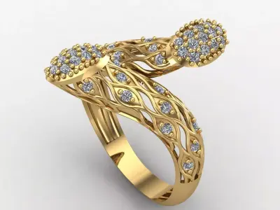 Two Head Women Ring 3DM Womens Ring 3d models 3D print model 3D print model 32