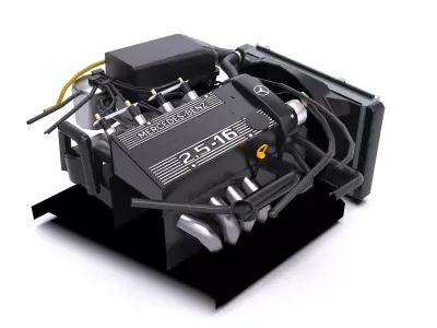 Mercedes-Benz Inline 4 M102 engine Low-poly 3D model