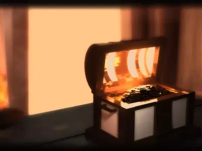 Chest of gold Free 3D model